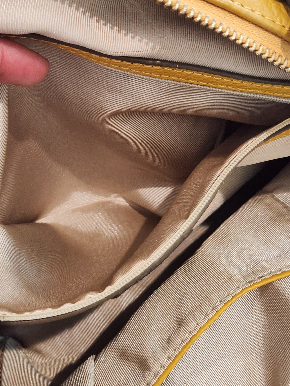 Ora Delphine Mustard Yellow Leather Tote Satchel - Picture 11 of 12